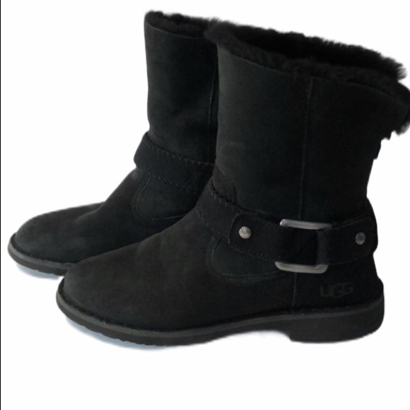 UGG Shoes - Black UGG Boots W. Side Buckle